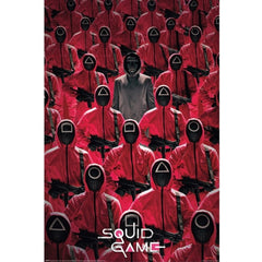 Poster el juego del calamar miembros de la organizacion & jefe