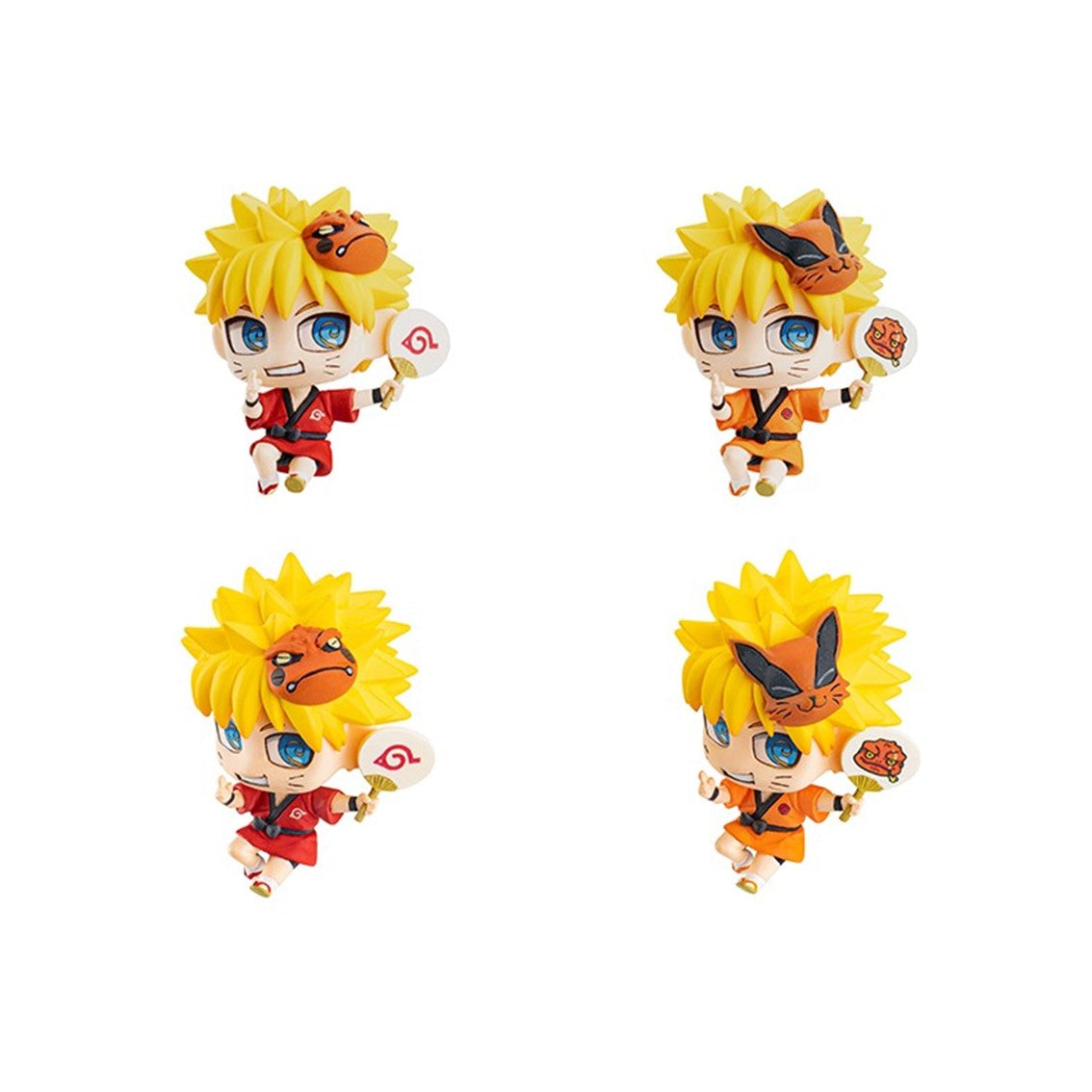 Set figuras con postales megahouse naruto shippuden petit chara land 10th anniversary