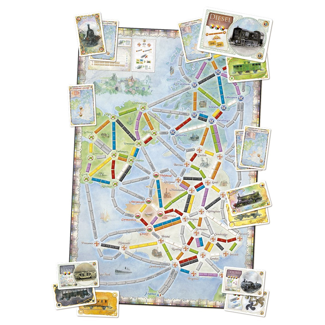 Juego de mesa aventureros al tren! reino unido pegi 8