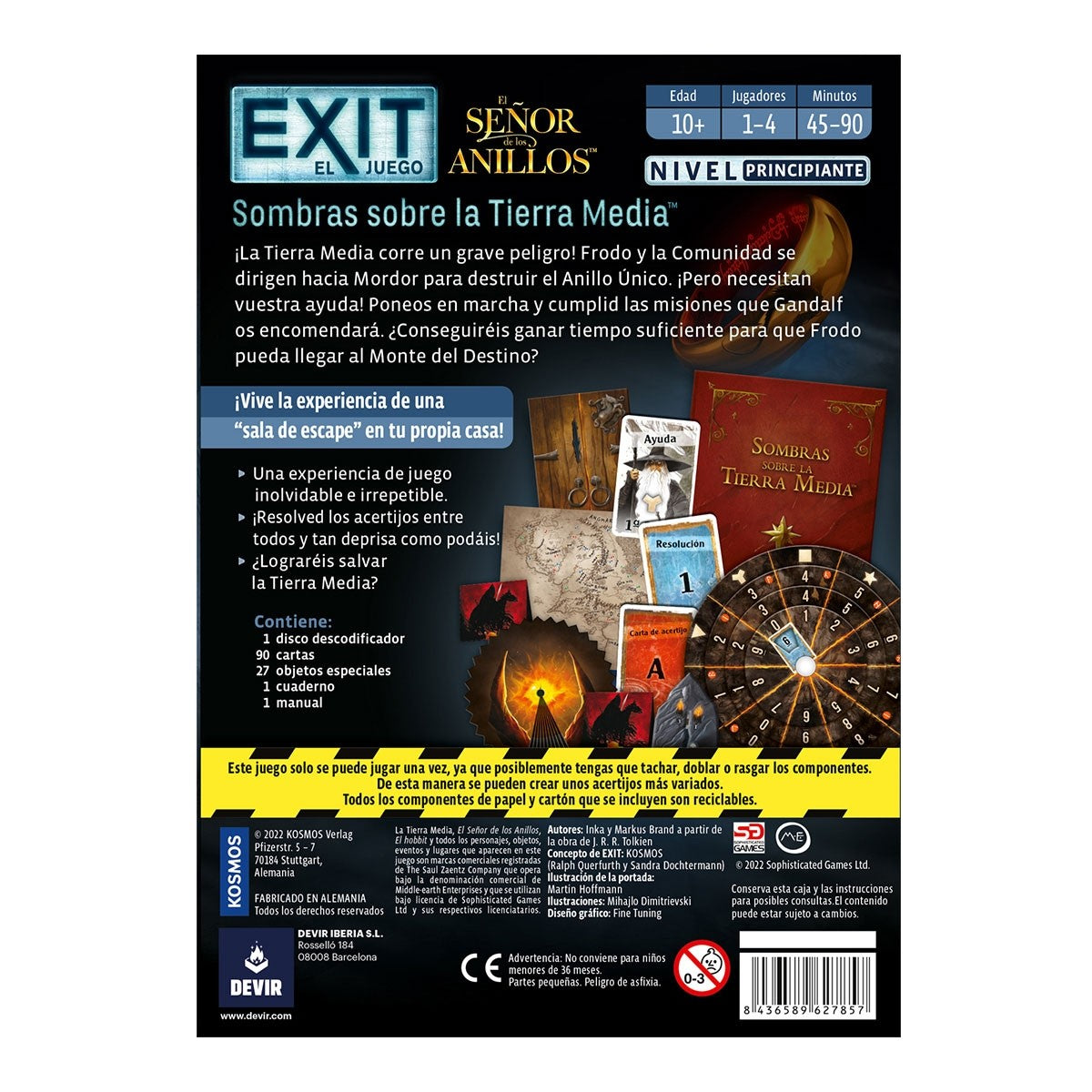 Juego de mesa devir exit el seor de los anillos sombras sobrela tierra media