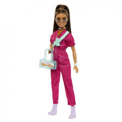 Mueca barbie mattel mono rosa