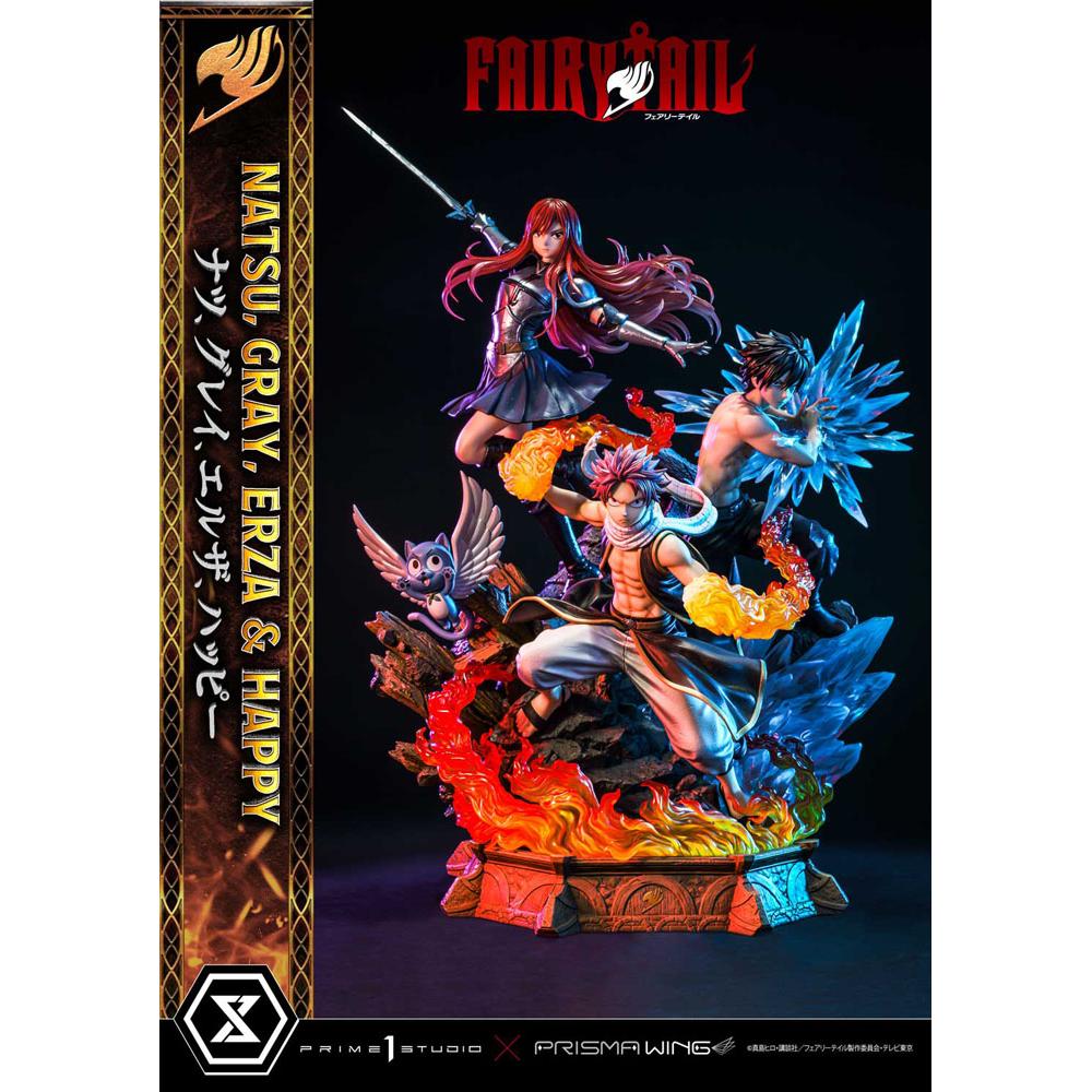 Figura prime 1 studio fairy tail estatua natsu gray erza happy deluxe version