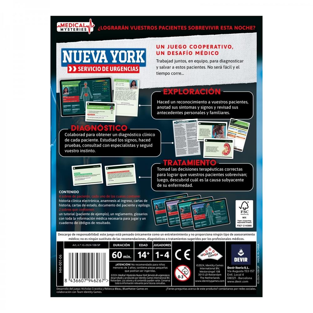 Juego de mesa medical mysteries new york