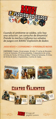 Juego de mesa bang explosion de dados