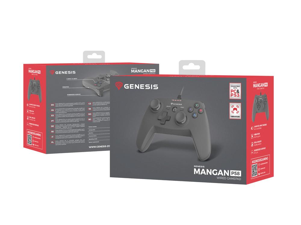Mando gamepad genesis p58 gaming para pc - ps3 usb tipo a