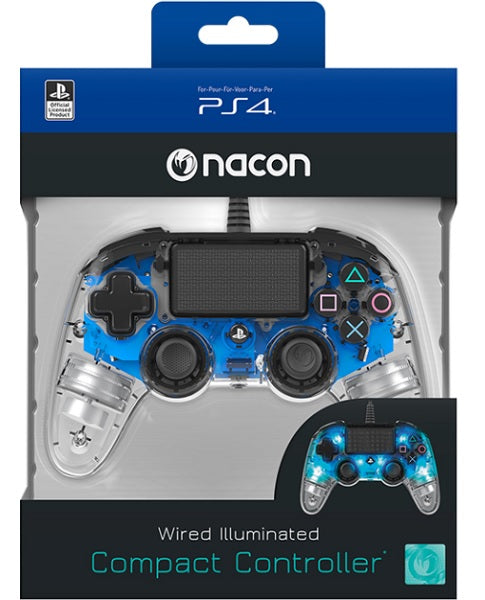 Accesorio Nacon Wired Illuminated Compact Controller Blue Oficial Playstation 4 PS4