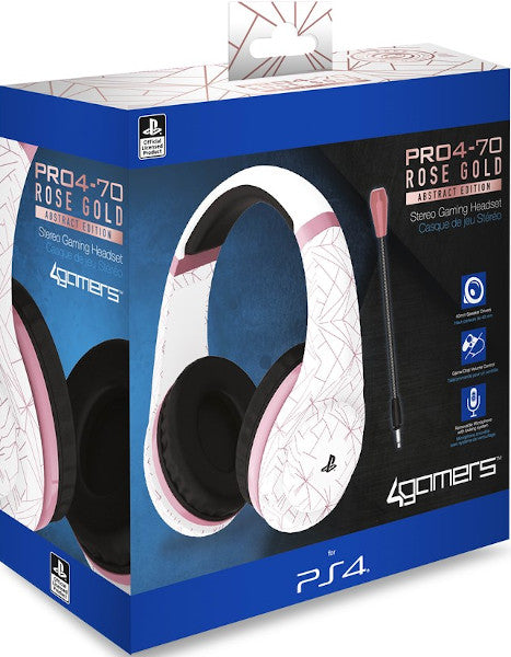 Cascos 4gamers Stereo Gaming Headset Pro4-70 Rose Gold/white (oficial) (ps5) Playstation 4 PS4