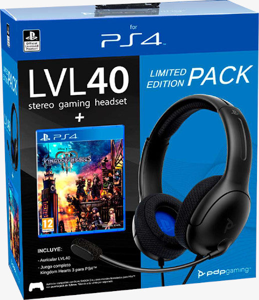 Cascos Pdp Lvl 40 Wired Stereo Gaming Headset Black (negro) + Kingdom Hearts Iii (ps5/ps4) Playstation 5 PS5