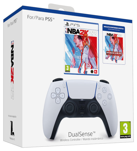 Nba 2k22 + Lote Jumpstart Nba 2k22 + Dualsense Wireless Controller White (blanco) Sony Playstation 5 PS5