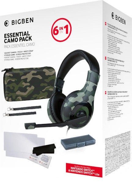 Pack Bigben Essential Pack 6 In 1 Camo (funda/2 Protec Pantalla/headset/caja Juegos/2 Correas) (lite/oled