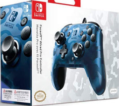 Mando Pdp Faceoff Deluxe + Audio Wired Controller Camo Azul ( Switch 2 )