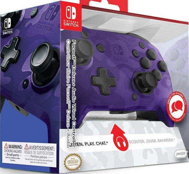 Mando Pdp Faceoff Deluxe + Audio Wired Controller Purpura ( Switch 2 )