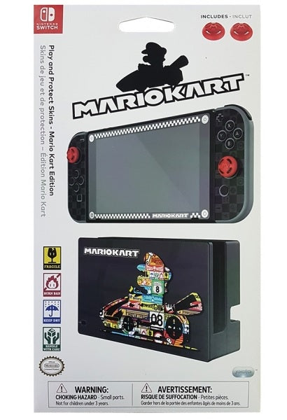 Funda de silicona Play And Protect Skins Mario Kart Edition + 2 Tapas De Goma Para Pulgar