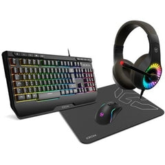 Pack Gaming Krom kenya/ Teclado RGB + Ratón ptico + Alfombrilla + Auriculares