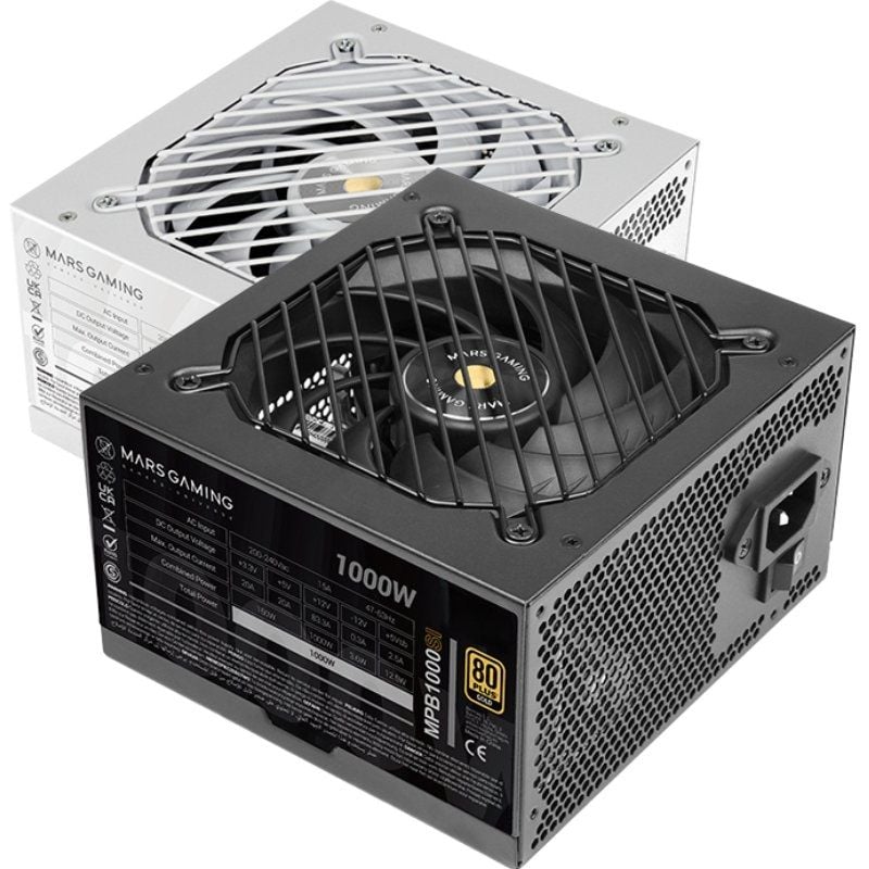 Fuente de Alimentación Mars Gaming MPB1000SI/ 1000W/ Ventilador 14cm/ 80 Plus Gold