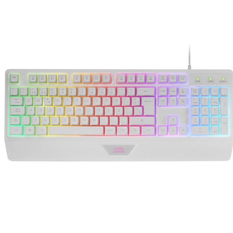 Pack Gaming Mars Gaming MCP124/ Teclado H-MECH + Ratón ptico + Alfombrilla/ Blanco
