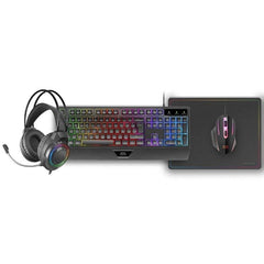 Pack Gaming Mars Gaming MCP124PROES/ Teclado + Ratón ptico + Auriculares + Alfombrilla