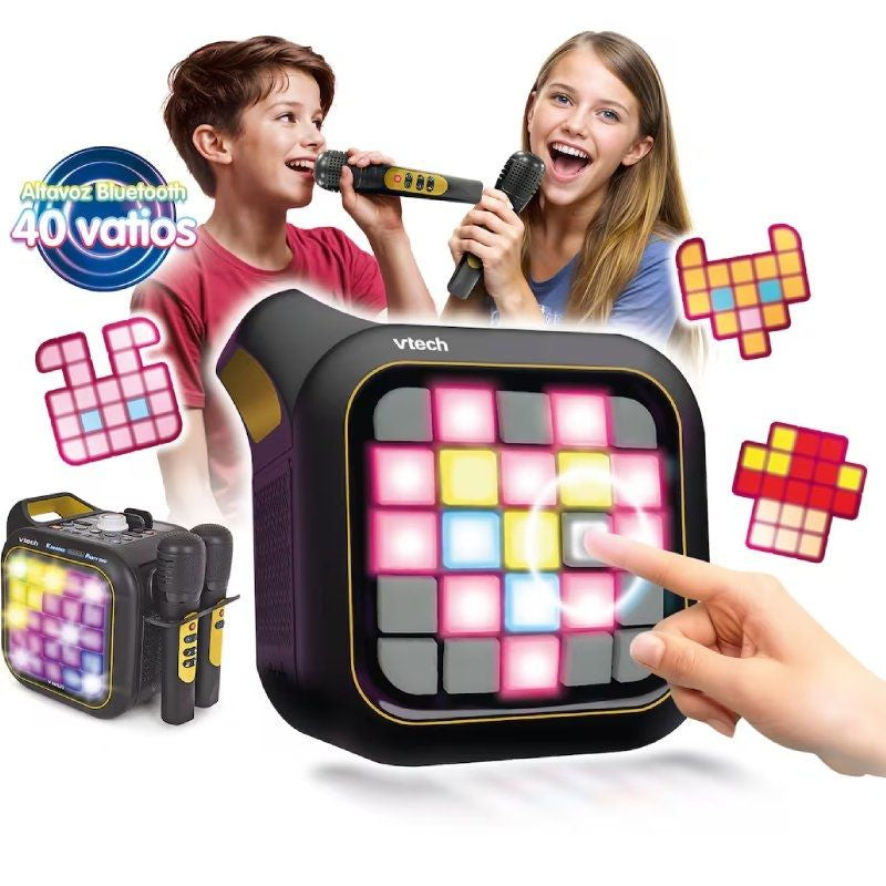 Altavoz con Bluetooth Vtech Karaoke light party Duo Golden edition/ Incluye 2 microfonos