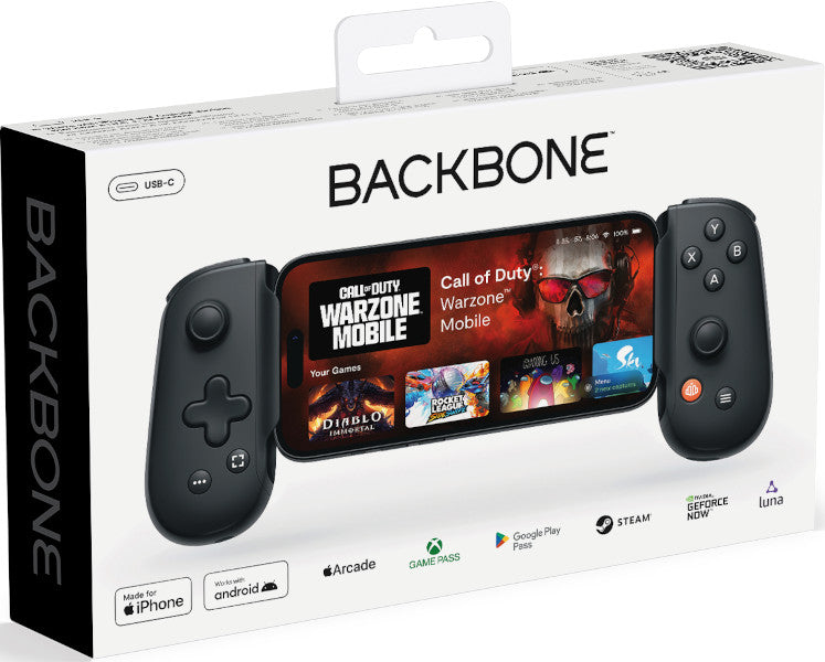 Mando Backbone Gamepad Xbox Para Iphone Y Android Cargador Con Usb-c (black) (2. Generacion)