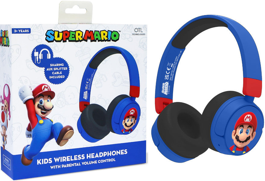 Auriculares Otl Wireless Bluetooth Headphone Super Mario Azul (movil/tablet)