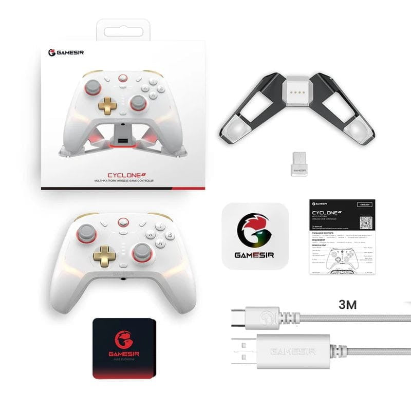 Mando GameSir Cyclone 2 Daybreak Blanco con soporte - Gamepad para Nintendo Switch/PC/Smartphones