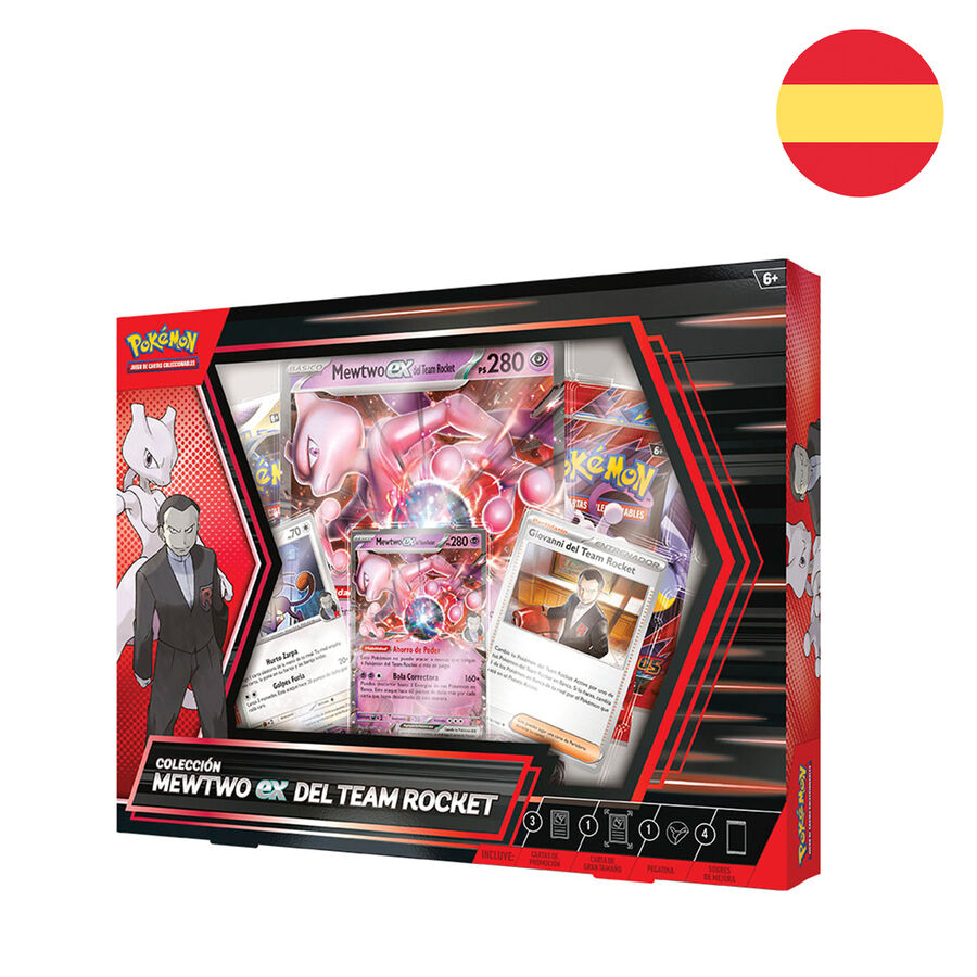 Blister cartas Mewtwo ex del Team Rocket Juntos de Aventuras Pokemon espaol