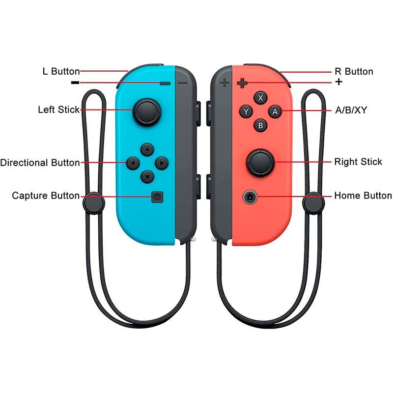 Juego de Mandos J-C Set Izq/Dcha Azul/Rojo Gamepad Compatibles con Nintendo Switch