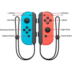 Juego de Mandos J-C Set Izq/Dcha Azul/Rojo Gamepad Compatibles con Nintendo Switch