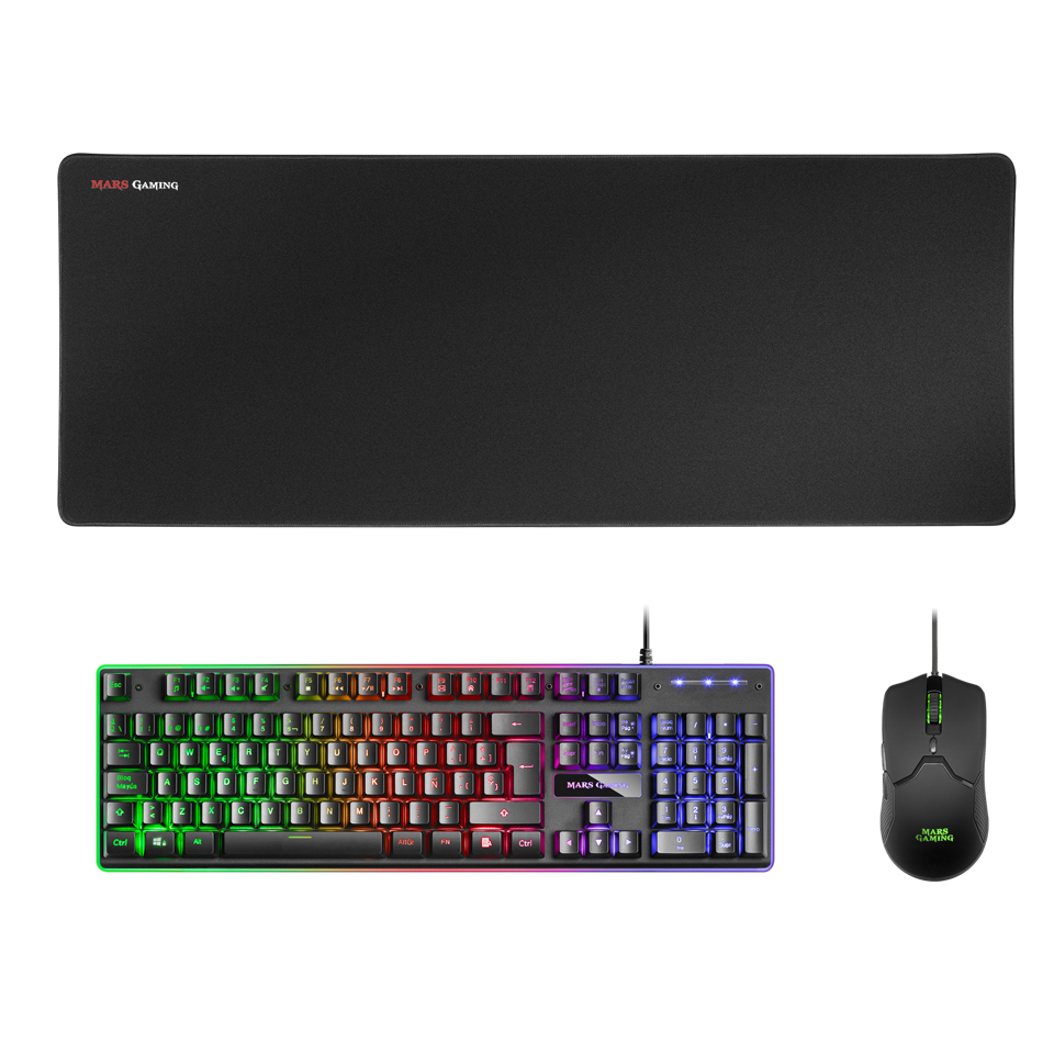Kit Combo Pack 3en1 Rgb Mcpwx Negro Mars Gaming
