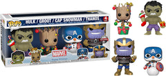 Figura Funko Pop! Marvel Happy Holidays Pack 4 (hulk/groot/cap Snowman/thanos)