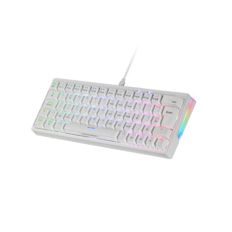 Teclado Mecanico Mkminipro Linear Lubricated Switches Rgb Blanco Mars Gaming