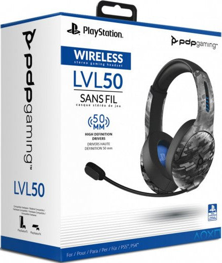 Cascos Pdp Auriculares Lvl50 Wireless Negro Camo (ps5) Playstation 4 PS4