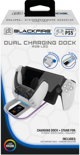 Estación de carga Blackfire Dual Charging Dock Rgb Led Psportal+dualsense Playstation 5 PS5