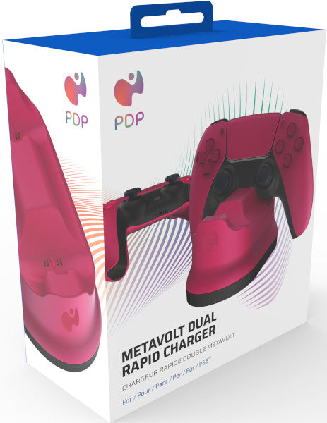 Estación de carga Pdp Metavolt Dual Rapid Charge Cosmic Red (rojo Cosmico) Playstation 5 PS5