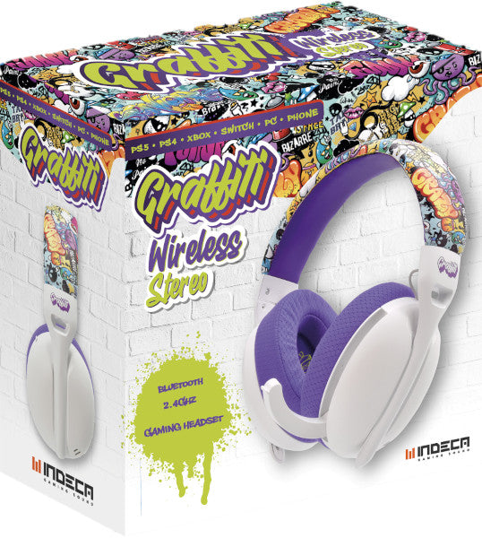 Cascos Indeca Wireless Stereo Headset Graffiti (ps5/xbx/ps4/switch/pc/phone) Playstation 5 PS5