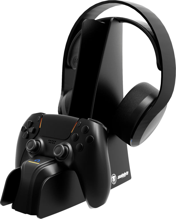 Soporte De Carga Snakebyte Para Gamepad Ps5 Y Auriculares Dual Charge Negro