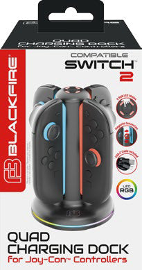 Blackfire Quad Charging Dock Joy-con Controllers Led Rgb