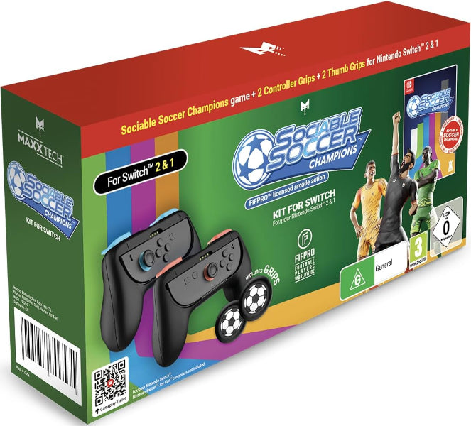 Sociable Soccer Champions Game (ciab) + 2 Controller Grips + 2 Thumb Grips (switch 2) Nintendo Switch