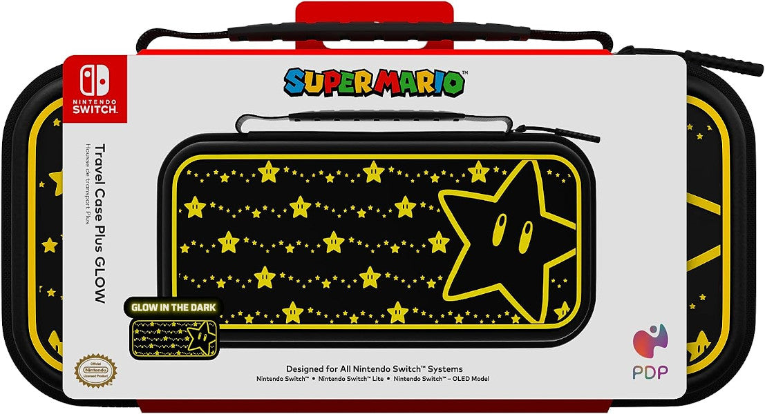 Funda Pdp Travel Case Plus Glow Super Mario Stars (glow In The Dark)
