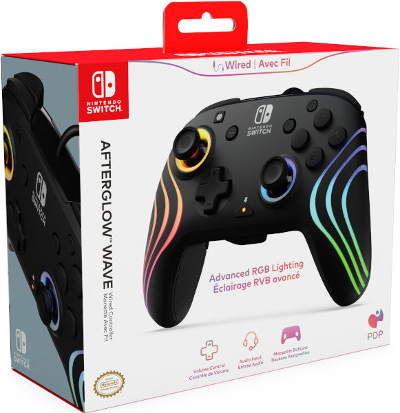 Mando Pdp Afterglow Wave Wired Controller Black (negro) ( Switch 2 )