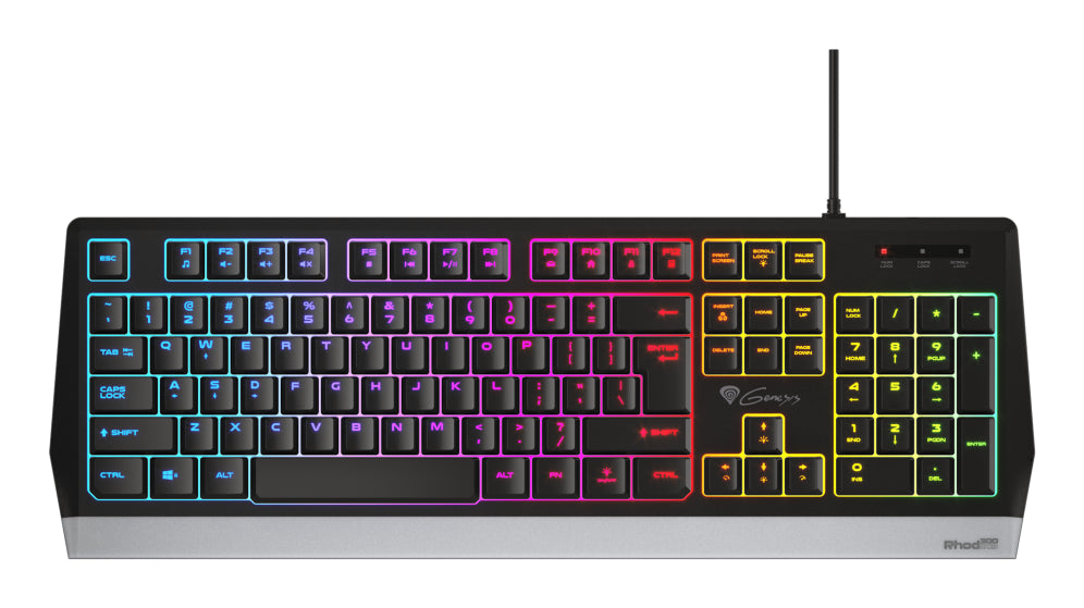 Teclado Gaming Genesis Rhod 300 Usb Retroiluminado Negro