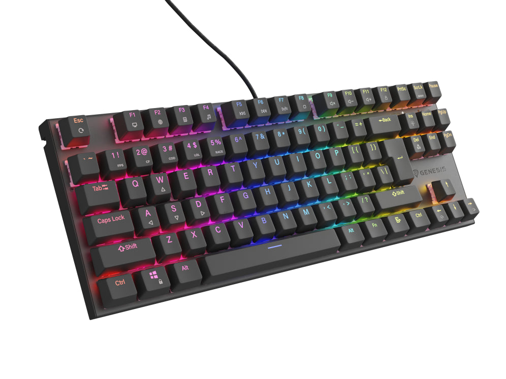 Teclado Gaming Genesis Thor 303 Usb Retroiluminado Mecanico Negro