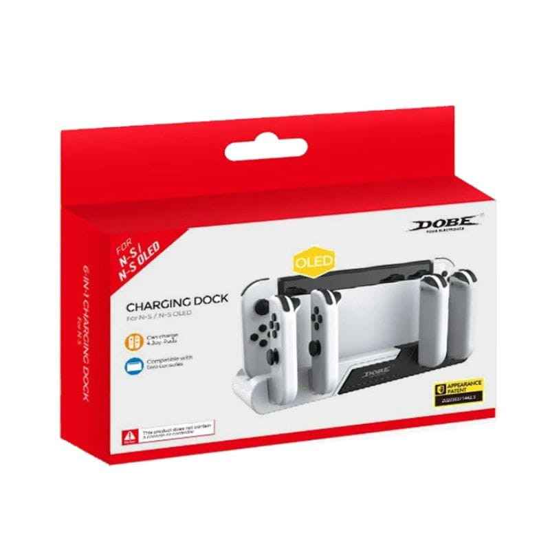 DOBE TNS-0122D Para Joy-Con de Nintendo Switch OLED Blanco - Accesorio Gamepad Base de Carga