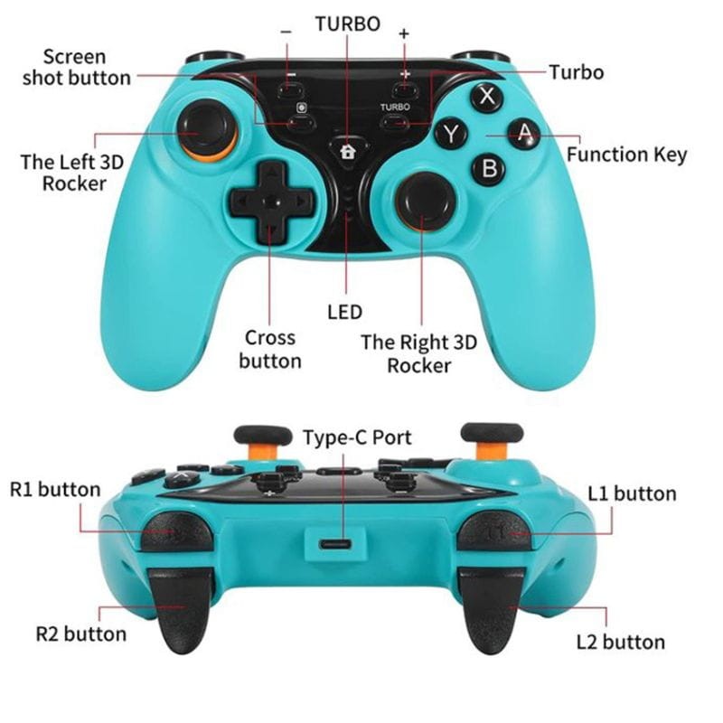 Mando DOBE TY-1793 para Nintendo Switch/PC Azul - Gamepad Inalámbrico
