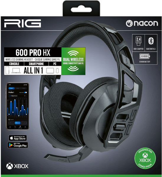 XBOX SERIES X Nacon Rig Gaming Dual Wireless Headset All In 1 600 Pro Hx Black (negro) (pc/smartphone)