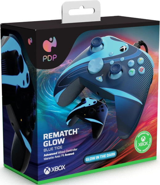 XBOX SERIES X Pdp Rematch Wired Controller Glow Blue Tide (xbone) (glow In The Dark)