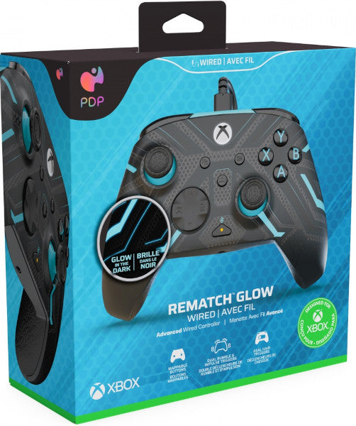 XBOX SERIES X Pdp Rematch Glow Wired Controller Titan Steel(xbone/windows 10/11)